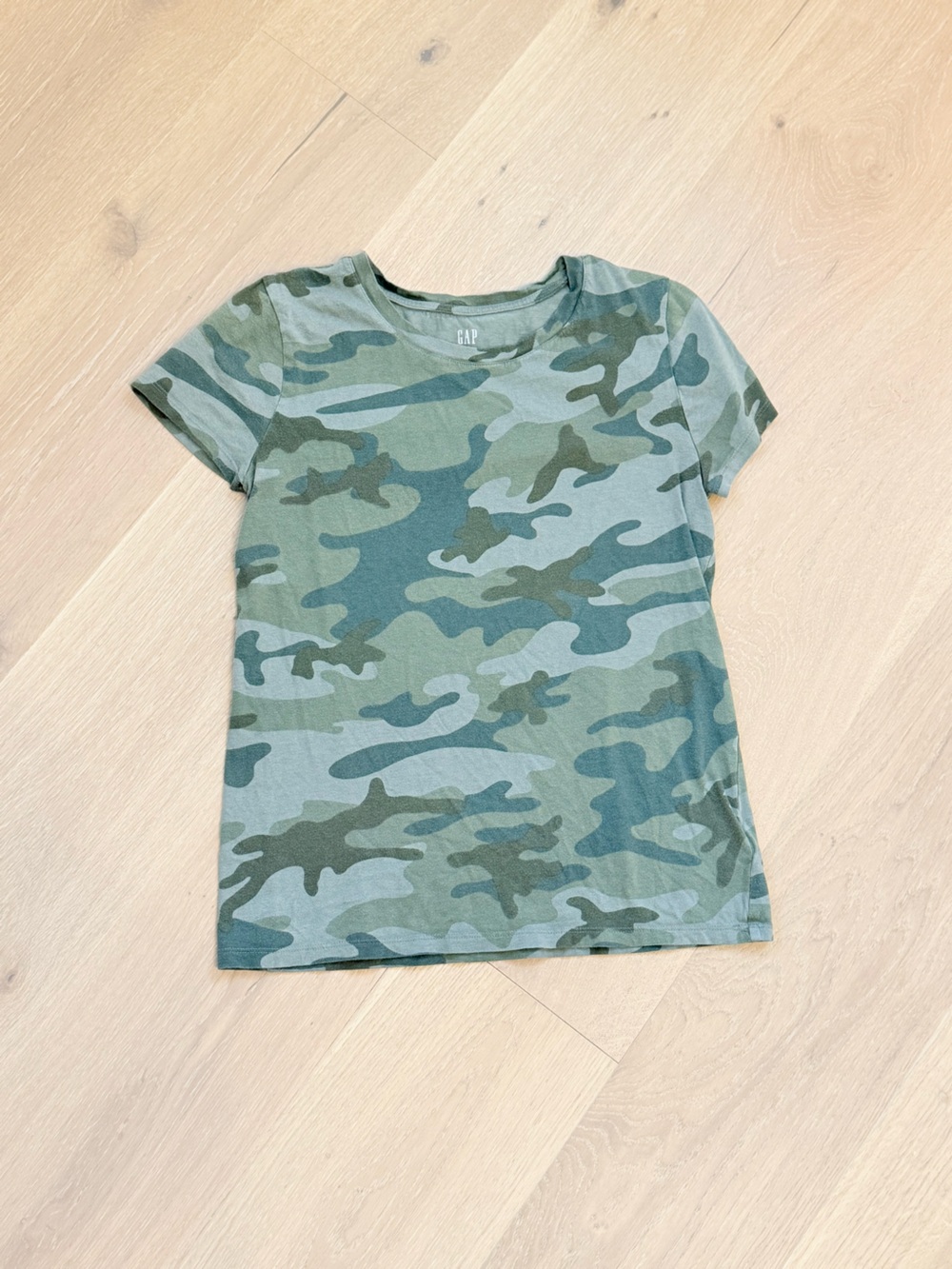 Gap Camo Crewneck Tee Green Camouflage Size Small